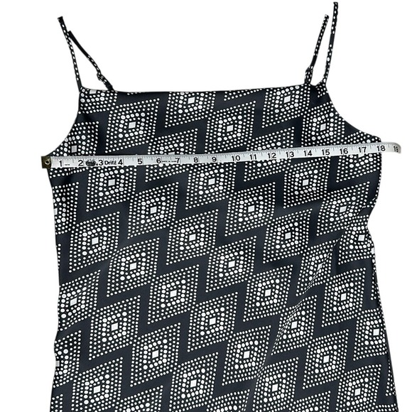 NWT Banana Republic Factory Grey White Geometric Design Satin Slip Dress Size S - Picture 11 of 12